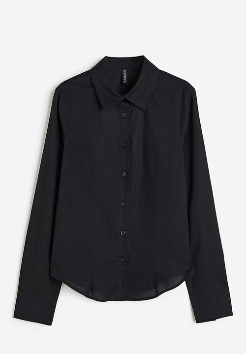 H&M - Fitted poplin shirt - black