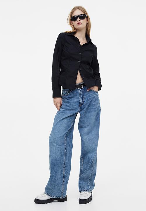 H&M - Fitted poplin shirt - black