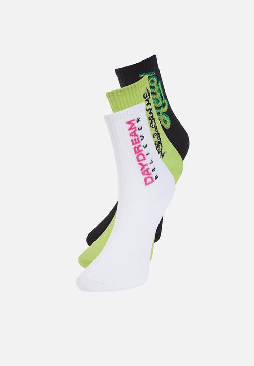 Trendyol - 3 Pack slogan socks - multi