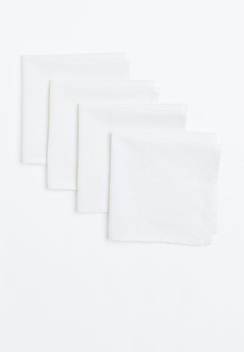 H&M - 4 Pack cotton napkins - white