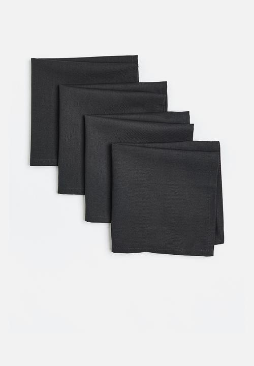 H&M - 4 Pack cotton napkins - anthracite grey