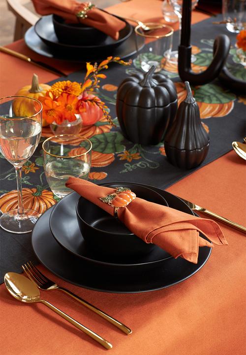 H&M - 4 Pack cotton napkins - dark orange 