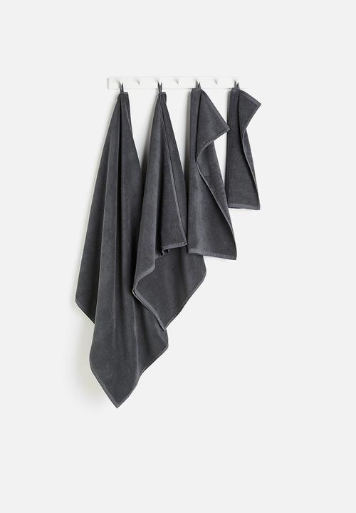 H&M - Cotton terry bath towel - dark grey 