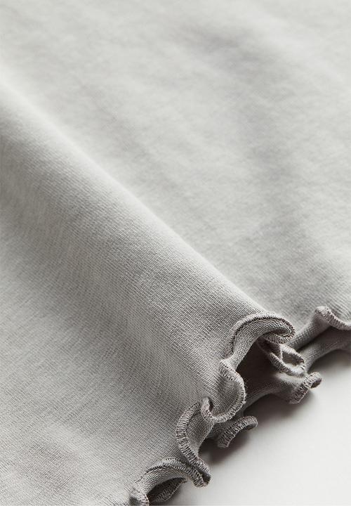 H&M - V-neck cropped top - light grey