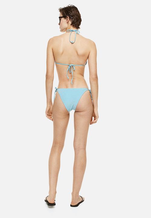H&M - Tie tanga bikini bottoms - light turquoise glittery