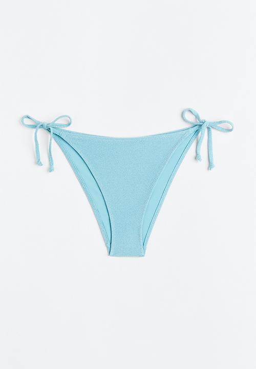H&M - Tie tanga bikini bottoms - light turquoise glittery