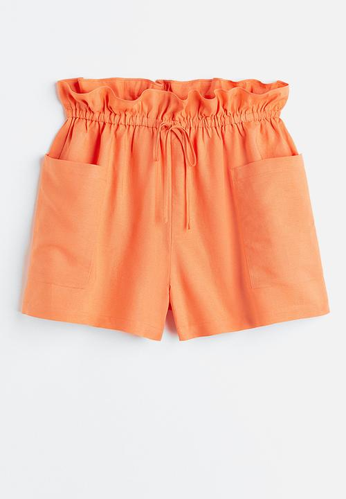 H&M - Paper bag shorts - orange