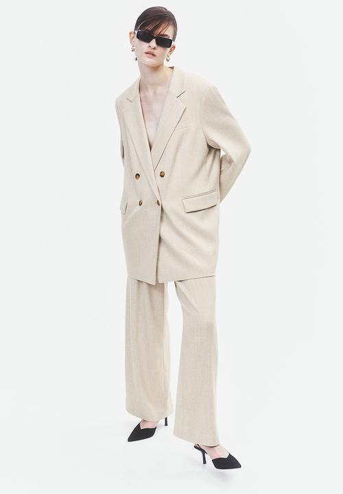 H&M - Double-breasted blazer - light beige