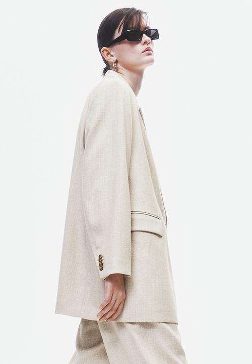 H&M - Double-breasted blazer - light beige
