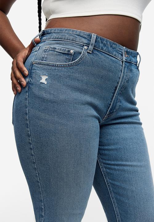 H&M - Curvy fit bootcut high jeans - denim blue