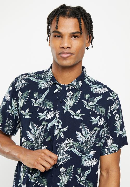 Brave Soul - Multi shirt - navy & green