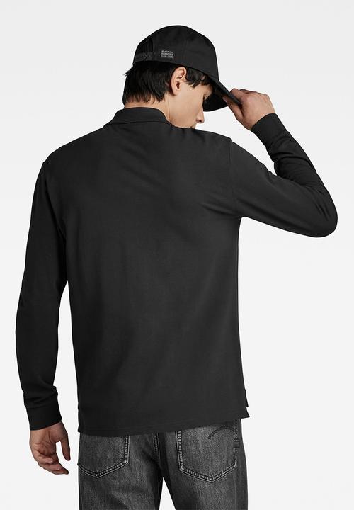 G-STAR - Dunda core polo long sleeve premium stretch pk o - dk black