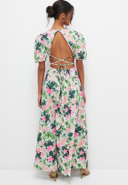MILLA - Statement maxi dress with cutout detail - pink bloom garden