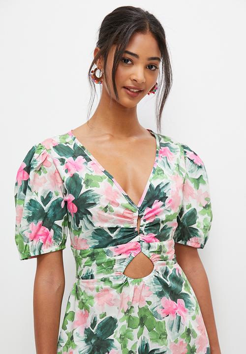 MILLA - Statement maxi dress with cutout detail - pink bloom garden