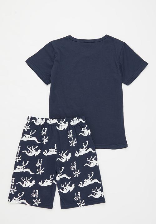 Pop Candy - Printed pj set - navy & white