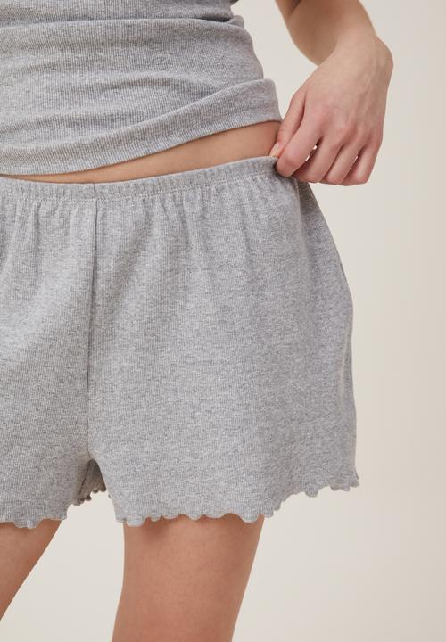 Cotton On - Rib bed short - grey marle