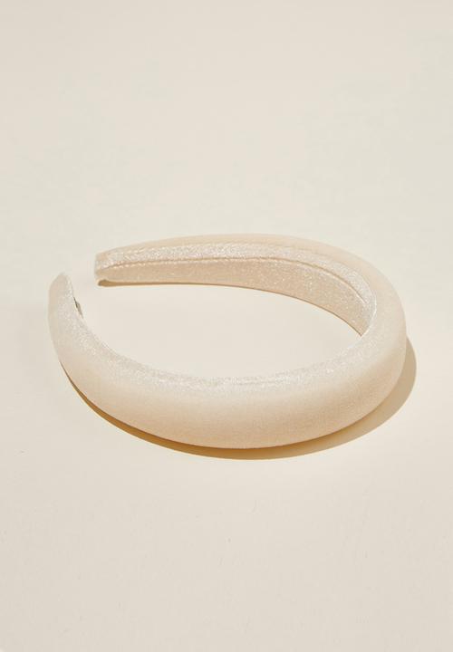 Rubi - Paige padded headband - ecru velvet 