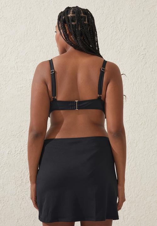 Cotton On - Plus twist front swim skirt - black