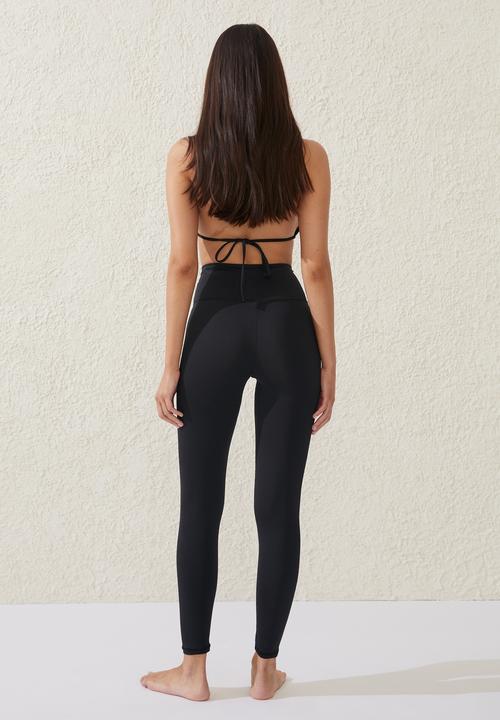 Cotton On - Full length paddle swim tight - black