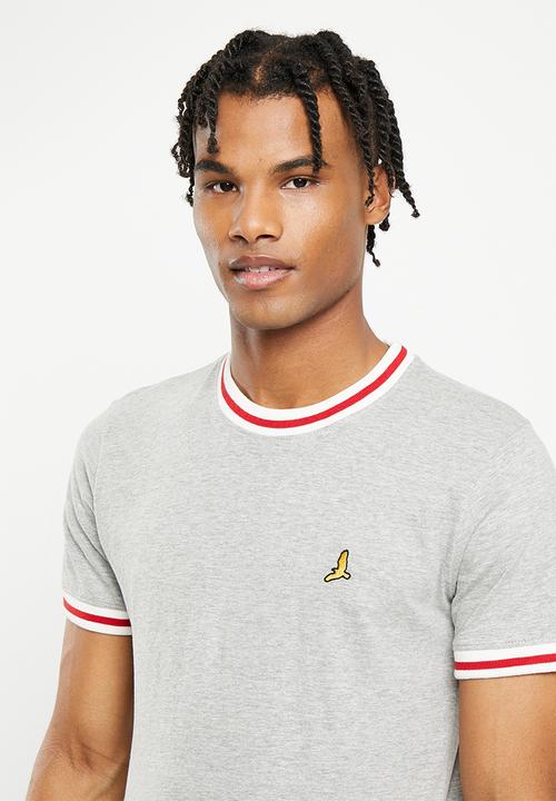 Brave Soul - Emb tee - light grey marl