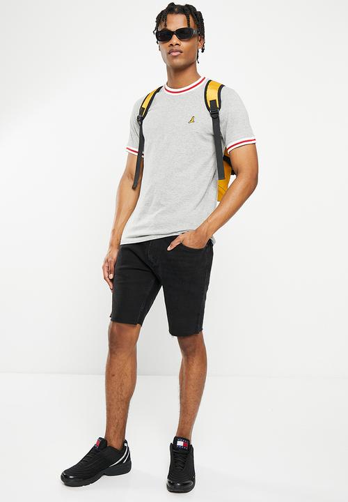 Brave Soul - Emb tee - light grey marl