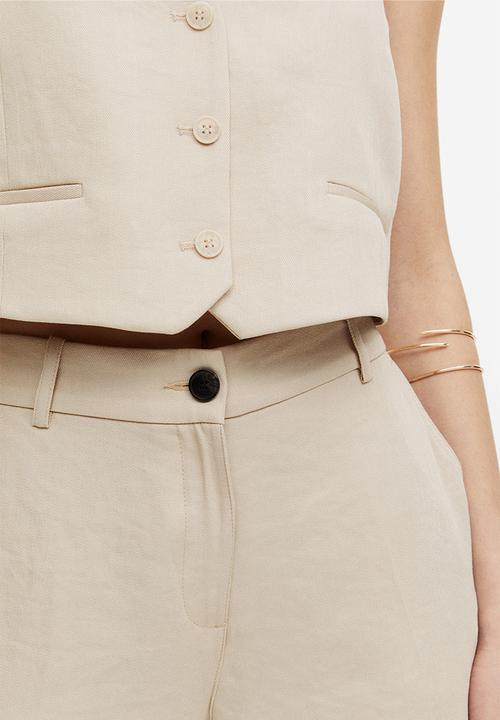 H&M - Straight trousers - light beige 
