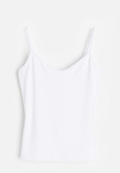 H&M - Strappy microfibre top - white