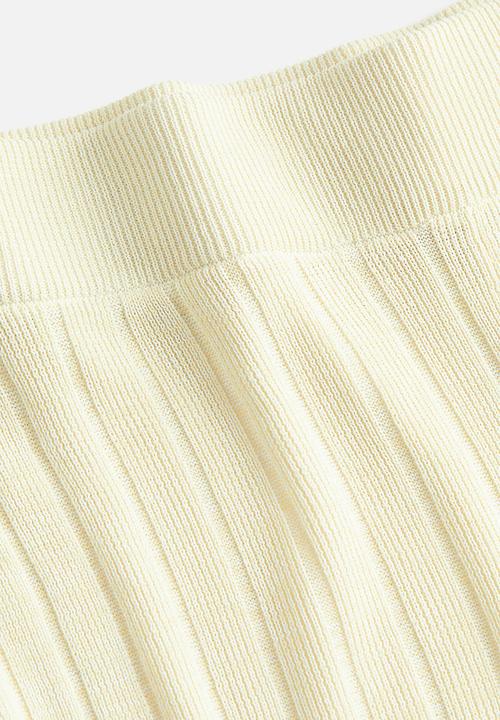 H&M - Rib-knit trousers - light beige