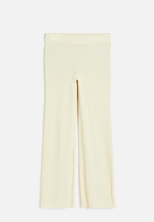 H&M - Rib-knit trousers - light beige