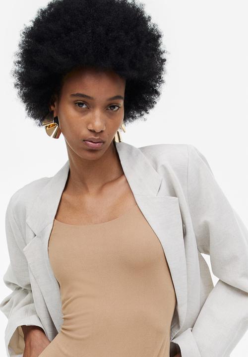 H&M - Short-sleeved thong body - beige