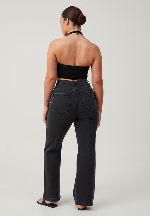 Cotton On - Plus curvy stretch bootleg flare jean - graphic black