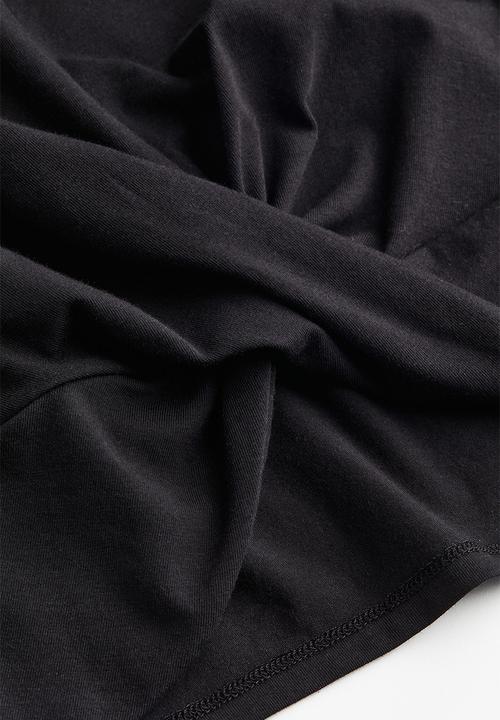 H&M - Wrap-detail jersey top - black