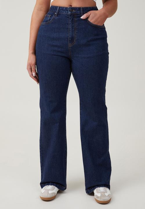 Cotton On - Plus curvy stretch bootleg flare jean - rinse blue