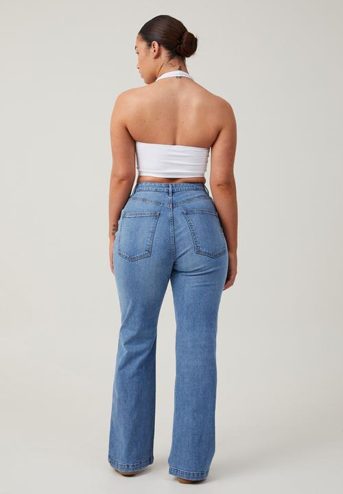 Cotton On - Plus curvy stretch bootleg flare jean - surfers blue