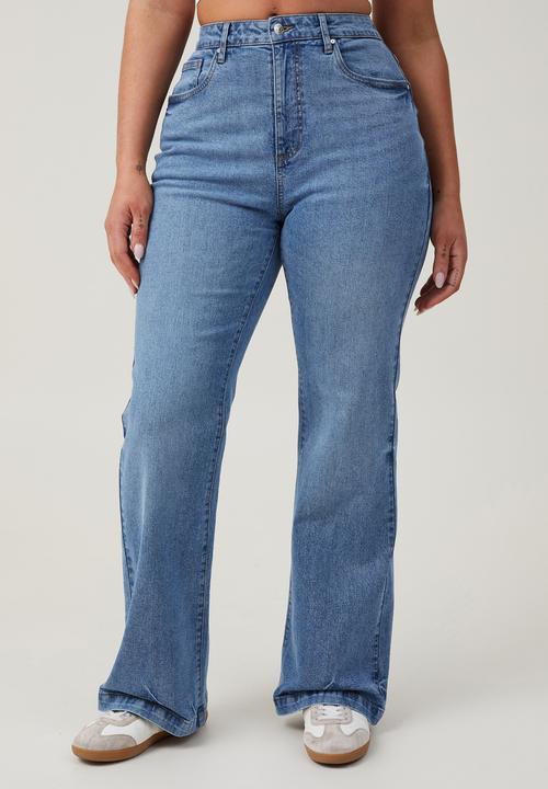 Cotton On - Plus curvy stretch bootleg flare jean - surfers blue