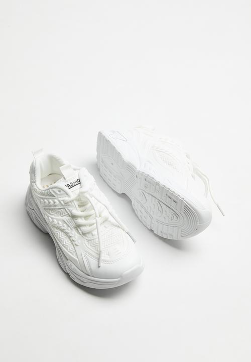 Pop Candy - Girls lace up sneakers - white