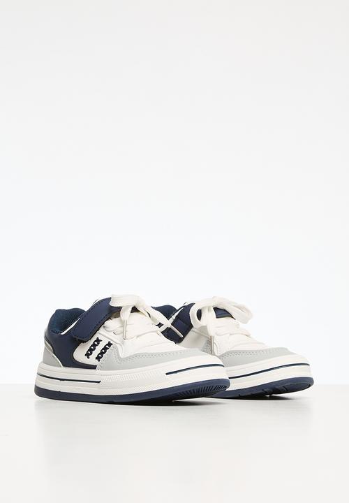 Pop Candy - Lace up velcro sneakers - blue & white