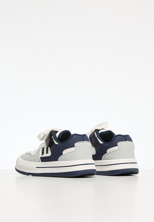 Pop Candy - Lace up velcro sneakers - blue & white