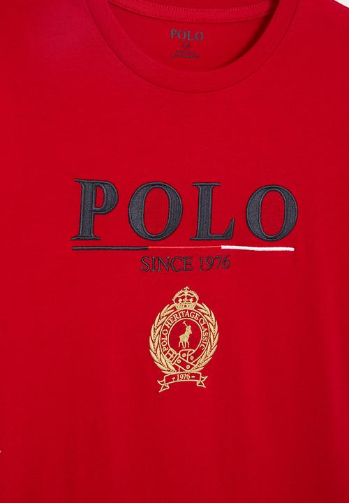 POLO - Boys logan crested tee - red