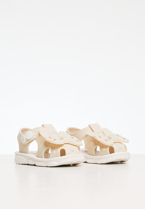 Pop Candy - Bow décor sandals - off white