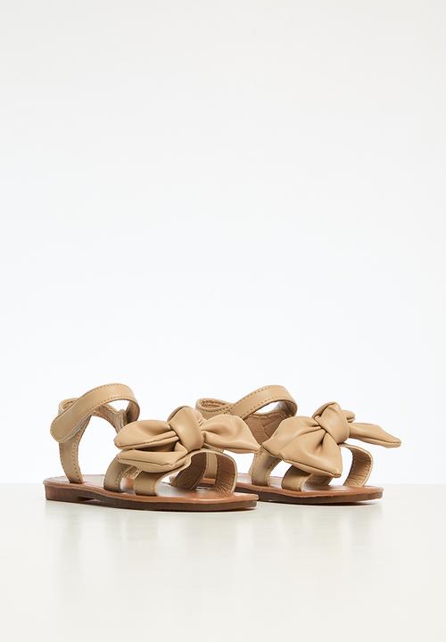 Pop Candy - Girls open toe bowknot sandals - champagne