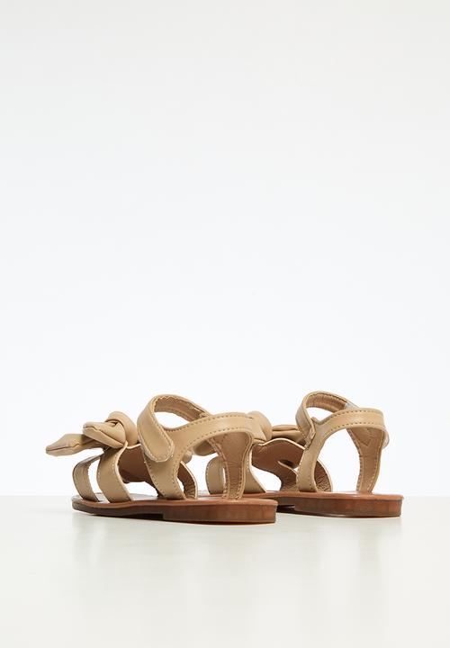 Pop Candy - Girls open toe bowknot sandals - champagne