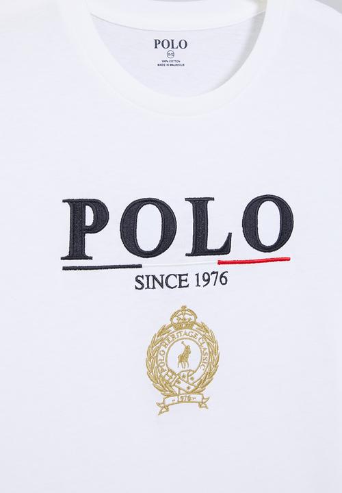 POLO - Boys logan crested tee - white