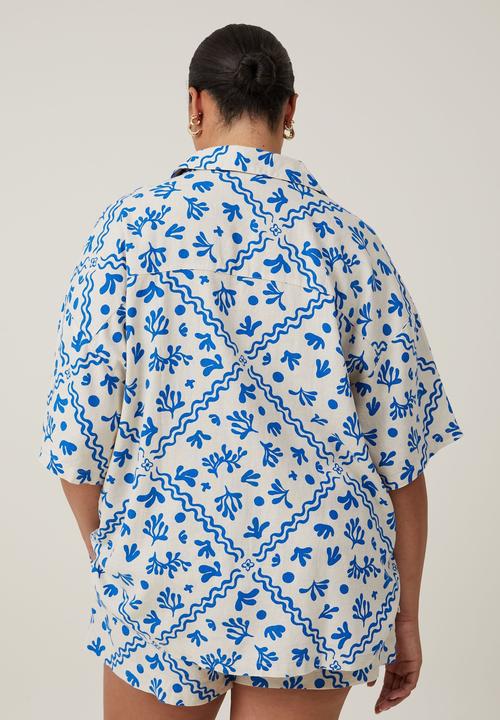 Cotton On - Plus haven short sleeve - blue coral border