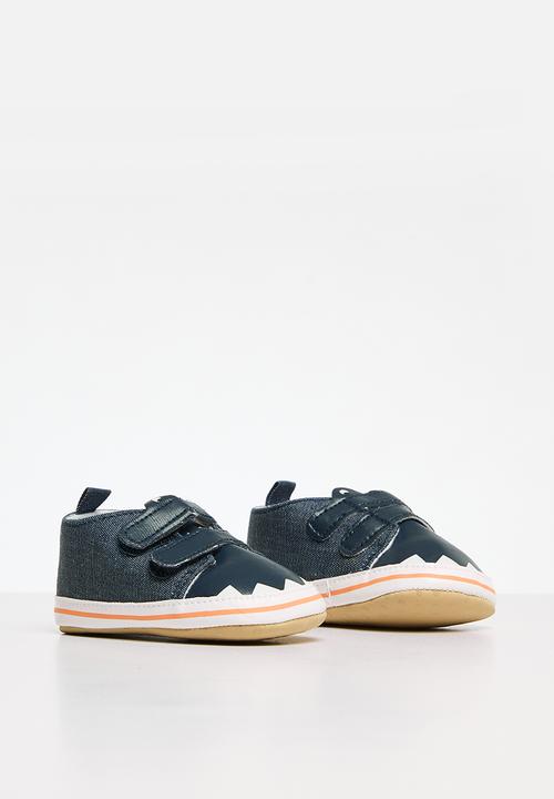 Pop Candy - Baby boys twin strap shoes - dark blue
