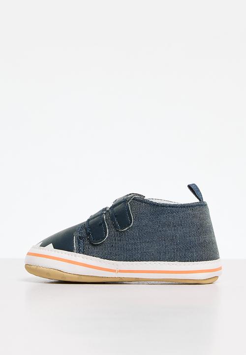 Pop Candy - Baby boys twin strap shoes - dark blue