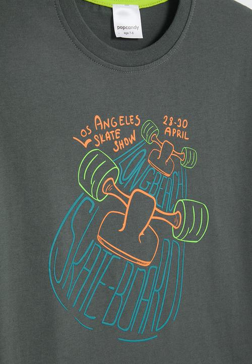 Pop Candy - Printed short sleeve tee - grey