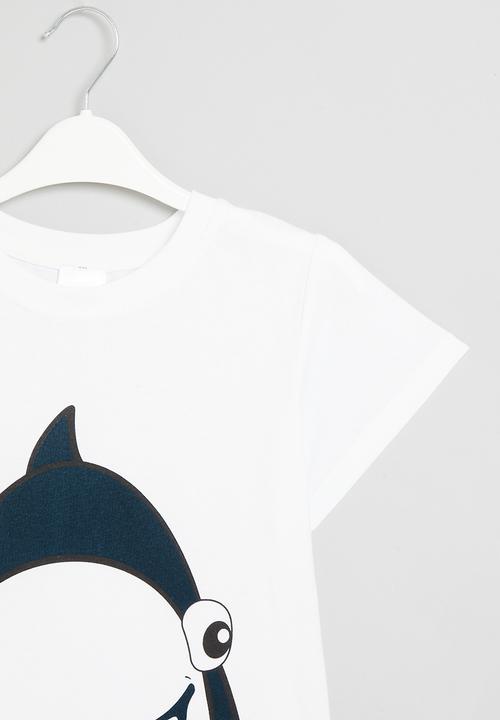 Pop Candy - Round neck printed tee-blue/white