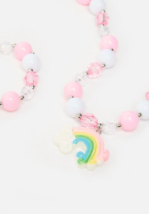 Pop Candy - Girls bracelet necklace set - pink