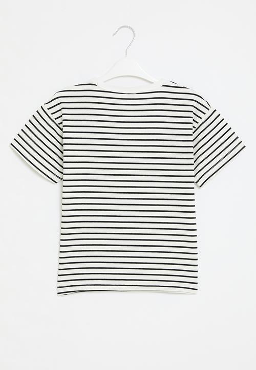 Pop Candy - Boys striped tee - black & white